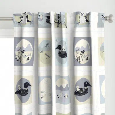 Spoonflower Loon Island Canvas In Curtain Panel