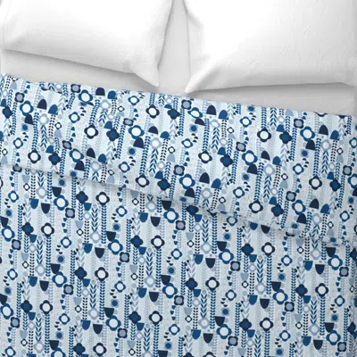 Spoonflower Lotta's Garden Blues Light Wide Cotton Sateen 3.5 oz 26" X 20" Standard Knife Edge