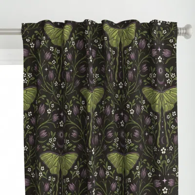 Spoonflower Luna Moth - Green Purple Curtain Panel
