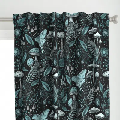 Spoonflower Luna Moth Starlight Mushs Curtain Panel In Blue