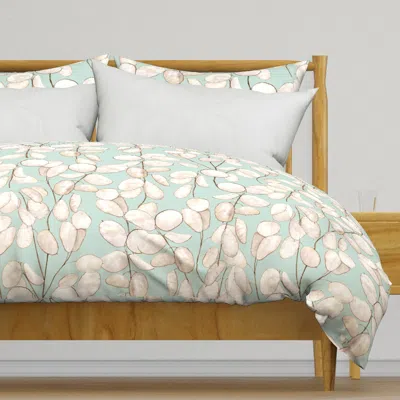 Spoonflower Lunaria Mint Duvet Cover