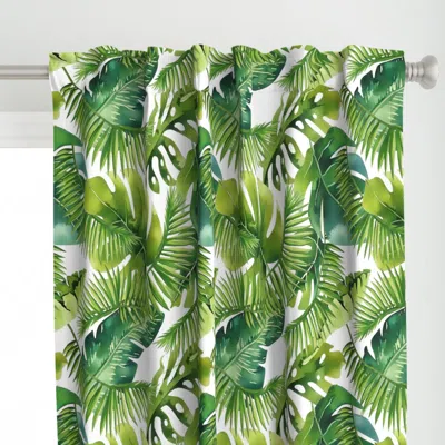 Spoonflower Lush Green Monstera And Curtain Panel