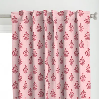 Spoonflower M Cottagecore Block Print Curtain Panel