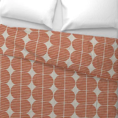 Spoonflower M/  Geometric Oval Capsule - Mod Mid Century Retro - Clay Bush Euro Pillow Sham