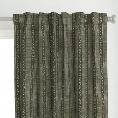 Spoonflower M Linen Stripe Charcoal Curtain Panel