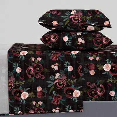 Spoonflower Madison Floral Queen Sheet Set