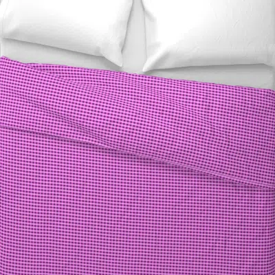 Spoonflower Magenta Plum Half Inch Gingham Check Wide Cotton Sateen 3.5 oz 26" X 20" Standard Knife Edge