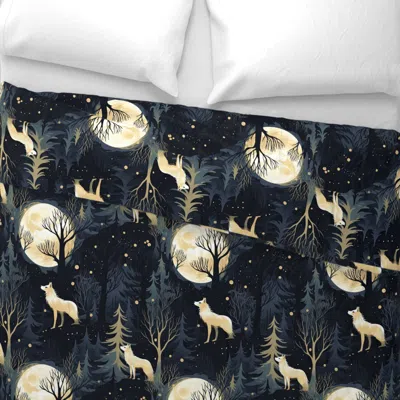 Spoonflower Magic Wolf Moon 1 Wide Cotton Sateen 3.5 oz 26" X 20" Standard Knife Edge