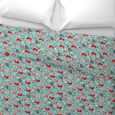 Spoonflower Main Street Usa Retro Christmas In Mint King Pillow Sham