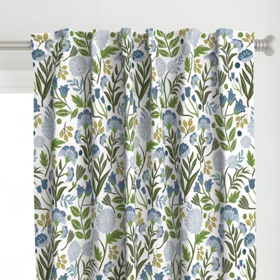Spoonflower Maisie Gray Blue Block Curtain Panel