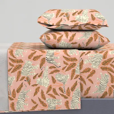 Spoonflower Malaysian Tiger - Original Pink King Sheet Set