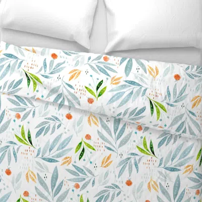 Spoonflower Malibu Blues - Lucinda Wei Wide Cotton Sateen 3.5 oz 26" X 20" Standard Knife Edge