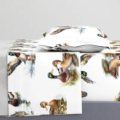 Spoonflower Mallard Ducks Twin Sheet Set
