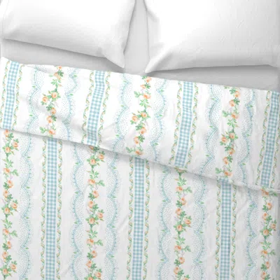 Spoonflower Margaret Aqua 1 Wide Cotton Sateen 3.5 oz 26" X 20" Standard Knife Edge