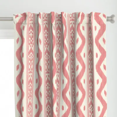 Spoonflower Mariah Ikat Alison Salmon Curtain Panel