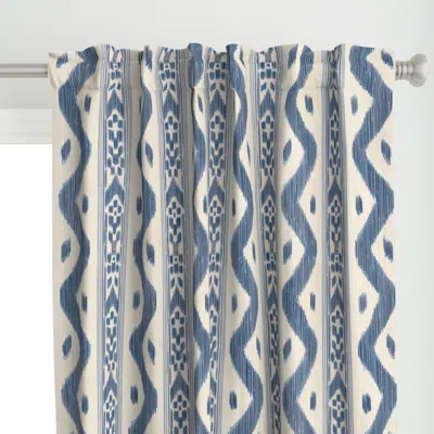 Spoonflower Mariah Ikat Classic Blue Curtain Panel