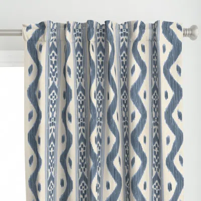 Spoonflower Mariah Ikat Cornflower Curtain Panel
