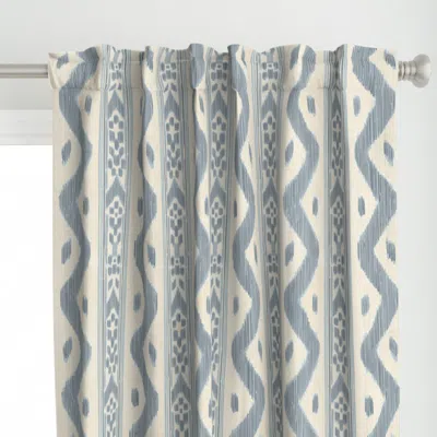 Spoonflower Mariah Ikat Light Blue Curtain Panel
