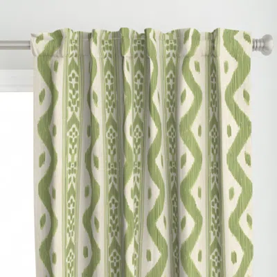 Spoonflower Mariah Ikat Lime Curtain Panel