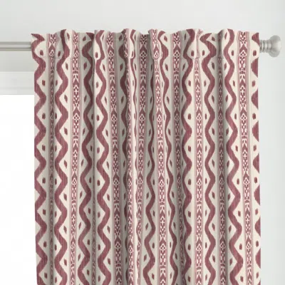 Spoonflower Mariah Ikat Small Rose Curtain Panel