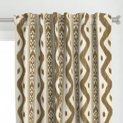 Spoonflower Mariah Ikat Tuscan Curtain Panel
