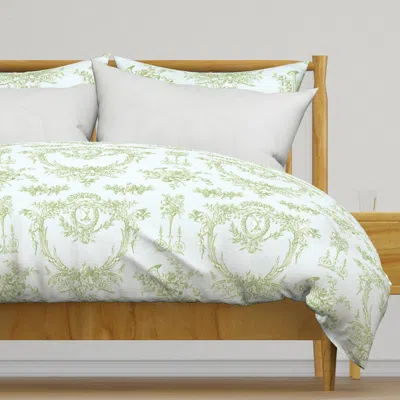 Spoonflower Marie Toile Basil 4 Duvet Cover