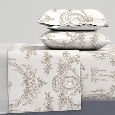 Spoonflower Marie Toile Belgian Linen 3 King Sheet Set
