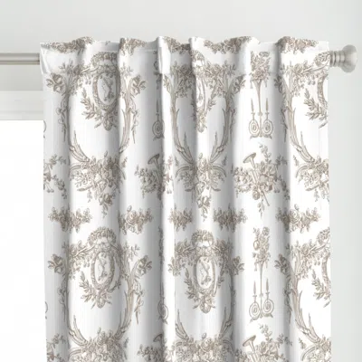 Spoonflower Marie Toile Belgian Linen Curtain Panel