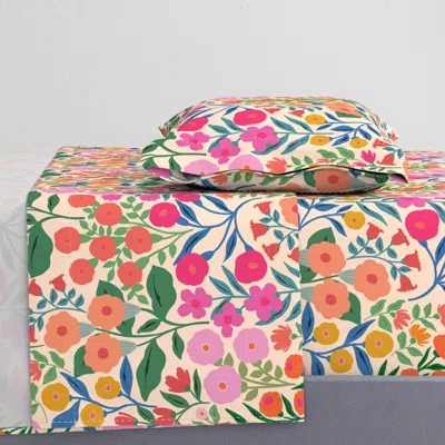 Spoonflower Marnie Floral - Large Twin Xl Sheet Set