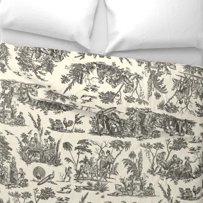 Spoonflower Marseilles Toile Black On Cosmic Latte King Pillow Sham In Gray