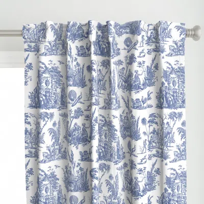 Spoonflower Marseilles Toile Willow Curtain Panel