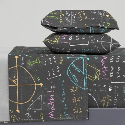 Spoonflower Math Lessons (large Scale) Queen Sheet Set