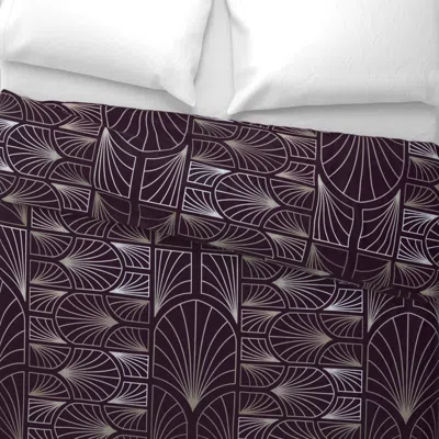 Spoonflower Maurice (purple) Wide Cotton Sateen 3.5 oz 26" X 20" Standard Knife Edge