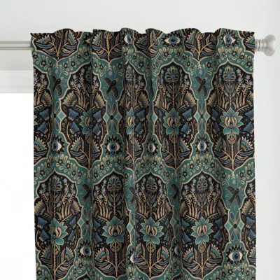 Spoonflower Maximalist Folk Damask Curtain Panel