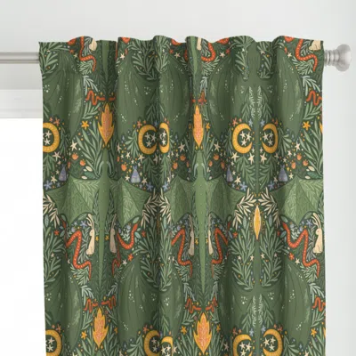 Spoonflower Maximalist Folk Dragons Curtain Panel