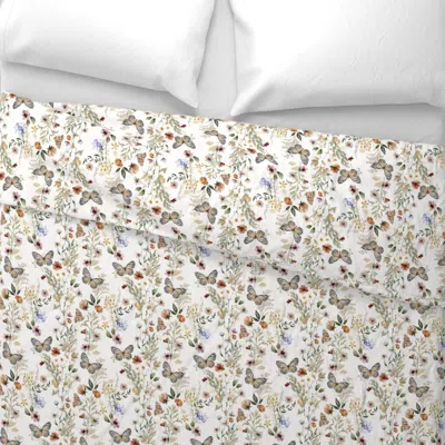 Spoonflower Meadowscape - Wildflowers Garden Floral Wide Cotton Sateen 3.5 oz 26" X 20" Standard Knife Edge
