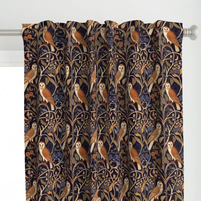 Spoonflower Medieval Owls Curtain Panel
