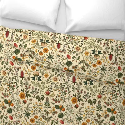 Spoonflower Medieval Scientific Flowers Wide Cotton Sateen 3.5 oz 26" X 20" Standard Knife Edge