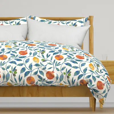 Spoonflower Mediterranean Fruit Tiles Duvet Cover