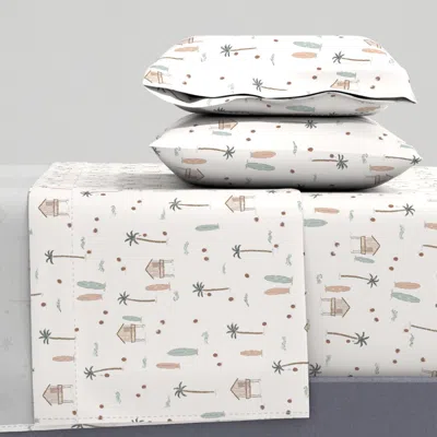 Spoonflower Medium At The Beach King Sheet Set