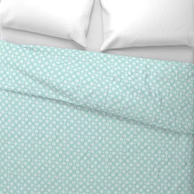 Spoonflower Medium Carefree Aqua Blue/mint Green Inspired By The Art Of Block Euro Pillow Sham