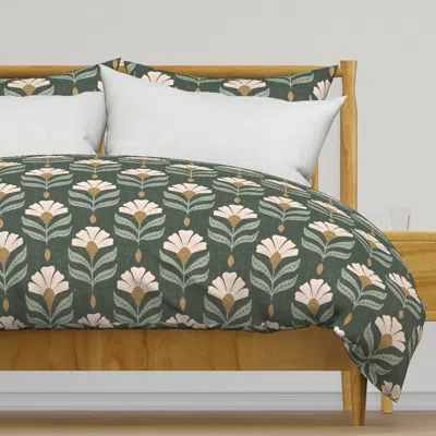 Spoonflower Medium - Chiara - Rustic Green Duvet Cover