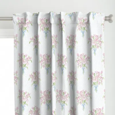 Spoonflower Medium Pearl Bouquet Pink Curtain Panel