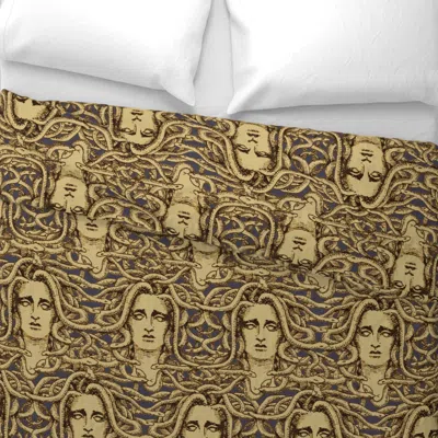 Spoonflower Medusa Wide Cotton Sateen 3.5 oz 26" X 20" Standard Knife Edge In Brown