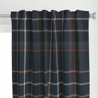 Spoonflower Meredith Plaid D Beige Curtain Panel