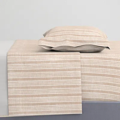 Spoonflower Merkado Stripe Sand Ceb6a3 Twin Sheet Set