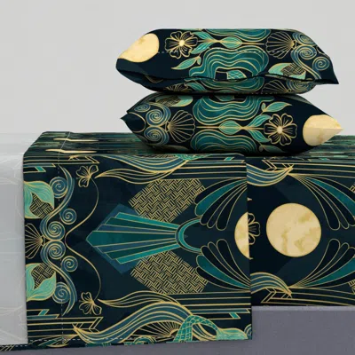 Spoonflower Mermaid In Moonlight Cal King Sheet Set