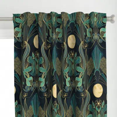 Spoonflower Mermaid In Moonlight Curtain Panel
