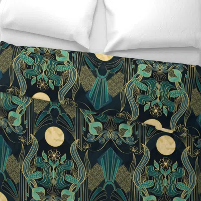 Spoonflower Mermaid In Moonlight Wide Cotton Sateen 3.5 oz 26" X 20" Standard Knife Edge