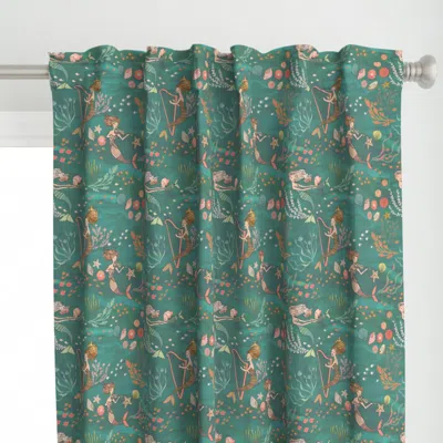 Spoonflower Mermaid Music Sea Curtain Panel